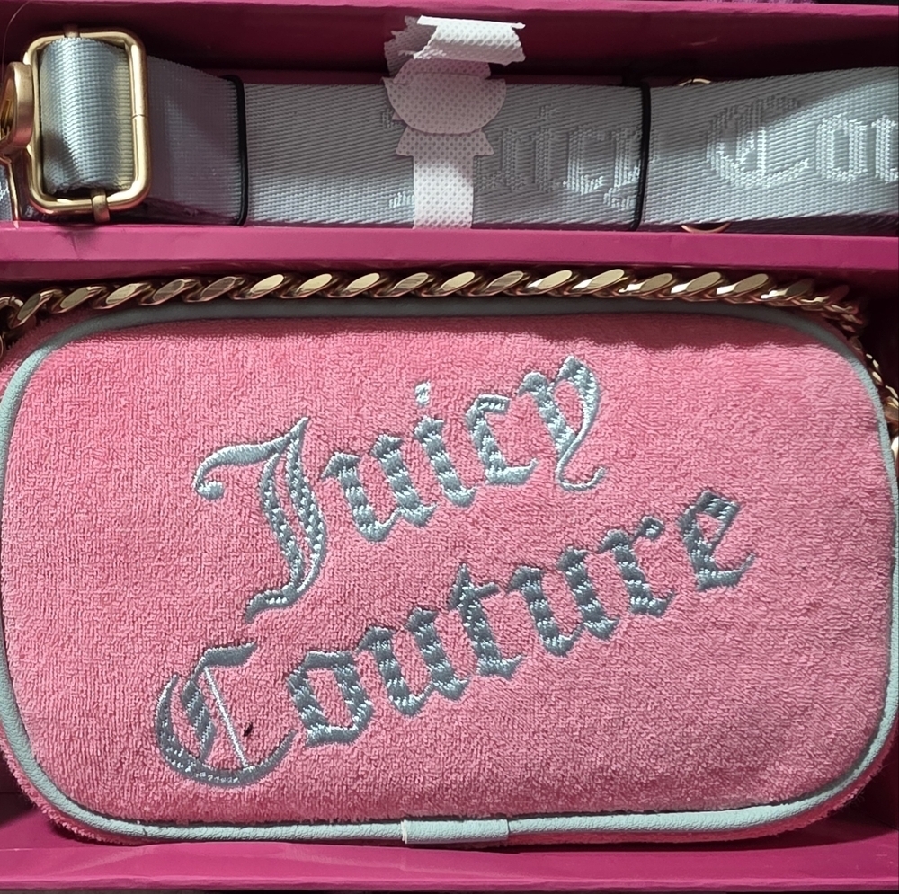 Juicy Couture Womens Pink Blue Belt Bag Wallet Gift Box Set New